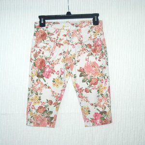 Mini Bleu Jeans Floral Shorts Women Size 26